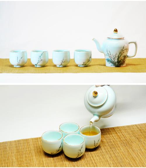 故宫岁朝佳兆茶具套装三件套五件套茶壶茶杯套装礼品故宫文创