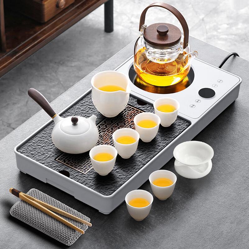 尚言坊功夫茶具组合套装家用煮茶小茶台一体小型客厅轻奢现代简约小