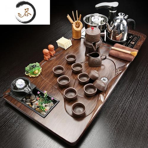 haoyangdao紫砂茶具套装茶道家用客厅现代流水实木茶盘茶台全功夫泡茶